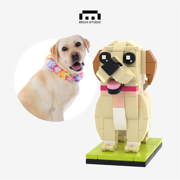 Benutzerdefinierte Minifigur für Hunde, personalisierte Ziegelsteine, benutzerdefinierte Minifiguren, Geschenke für Hundebesitzer, Haustierporträts, benutzerdefinierte Ziegelsteinminifiguren
