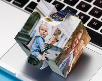 Cubo mágico personalizado con fotos, rompecabezas con 6 imágenes, regalo de aniversario, Día de la Madre o cumpleaños para él/ella.