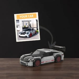 Custom Photo Car Brick Model Set Personalized Mini Vehicle Build with Personalized License Plate