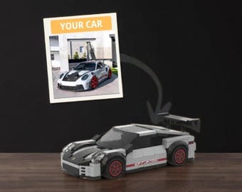 Set de modelo de coche personalizado con foto, mini vehículo personalizado para construir con matrícula personalizada.