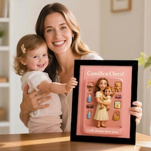 Fully Body Custom Action Figure Toy Box, Cartoon Style Figure Portraits Custom Photo Frame Decorations Flat Printed Image