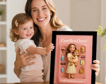 Caja de juguetes con figuras de dibujos animados personalizadas, marco de fotos personalizado