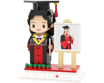 Custom Graduation Brick Figurine: Personalized Mini Figure Gift