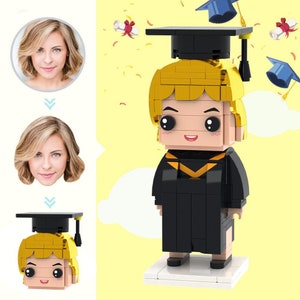 Personalized Graduation Gift, Custom Head Brick Figure, Gift for Her, University Leaving Gift,Graduation Gift for Son Daughter School
