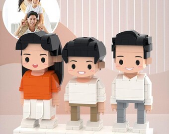 Figura familiar de ladrillo personalizada, ideas de regalos navideños personalizados