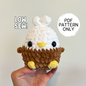 Crochet Eagle Pattern LOW SEW Bird Mini Baby Eagle Stuffed Animal PDF Download Amigurumi