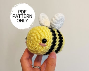 Crochet Mini Bee Pattern PDF Download Baby Penguin Keychain Amigurumi