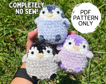 Modèle pingouin au crochet sans couture PDF à télécharger Mini pingouin porte-clés bébé Amigurumi