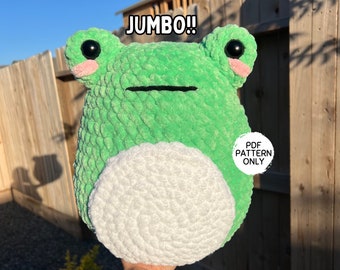 Crochet Frog Pattern Jumbo Frog Pillow Amigurumi PDF Stuffed