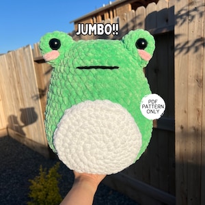 Crochet Frog Pattern Jumbo Frog Pillow Amigurumi PDF Stuffed Animal Plushie Squish Beginner Friendly