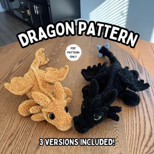 Crochet Dragon Pattern Morningstartail Feathertail Daggertail 2-in-1 Dragons Download Amigurumi PDF Stuffed Animal Dragon Plushie Baby