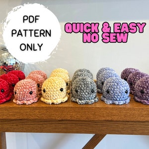 PATTERN Crochet Mini Octopus No Sew Stress Ball PDF Download