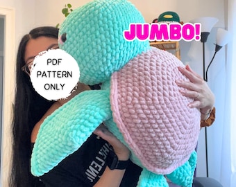 Crochet Jumbo Turtle (Human Size) Pattern PDF Download Extra Large Beginner Friendly Amigurumi