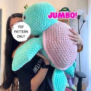 Crochet Jumbo Turtle (Human Size) Pattern PDF Download Extra Large Beginner Friendly Amigurumi