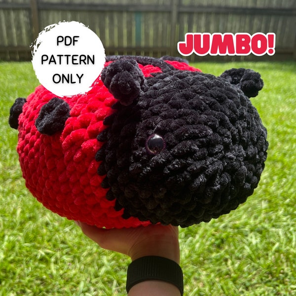 Jumbo Ladybug Crochet Pattern PDF Download Extra Large Beginner Friendly Amigurumi