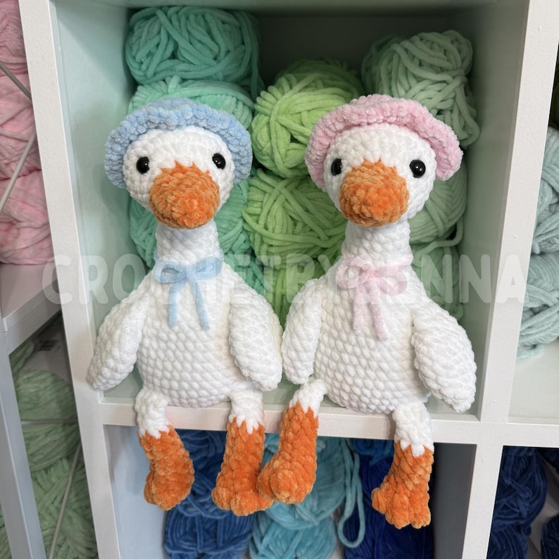 Crochet Goose Pattern Low Sew Weighted Amigurumi Stuffed Animal Market Friendly Squishy Fidget image 5