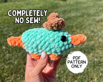 Crochet Platypus Pattern NO SEW Mini Platypus Keychain PDF Download Baby Amigurumi with Hat
