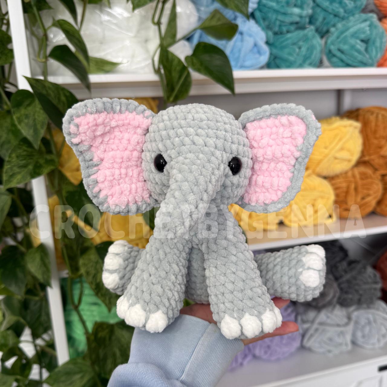 Crochet Elephant Snuggler Pattern Low Sew Lovey Elephants Baby Download ...