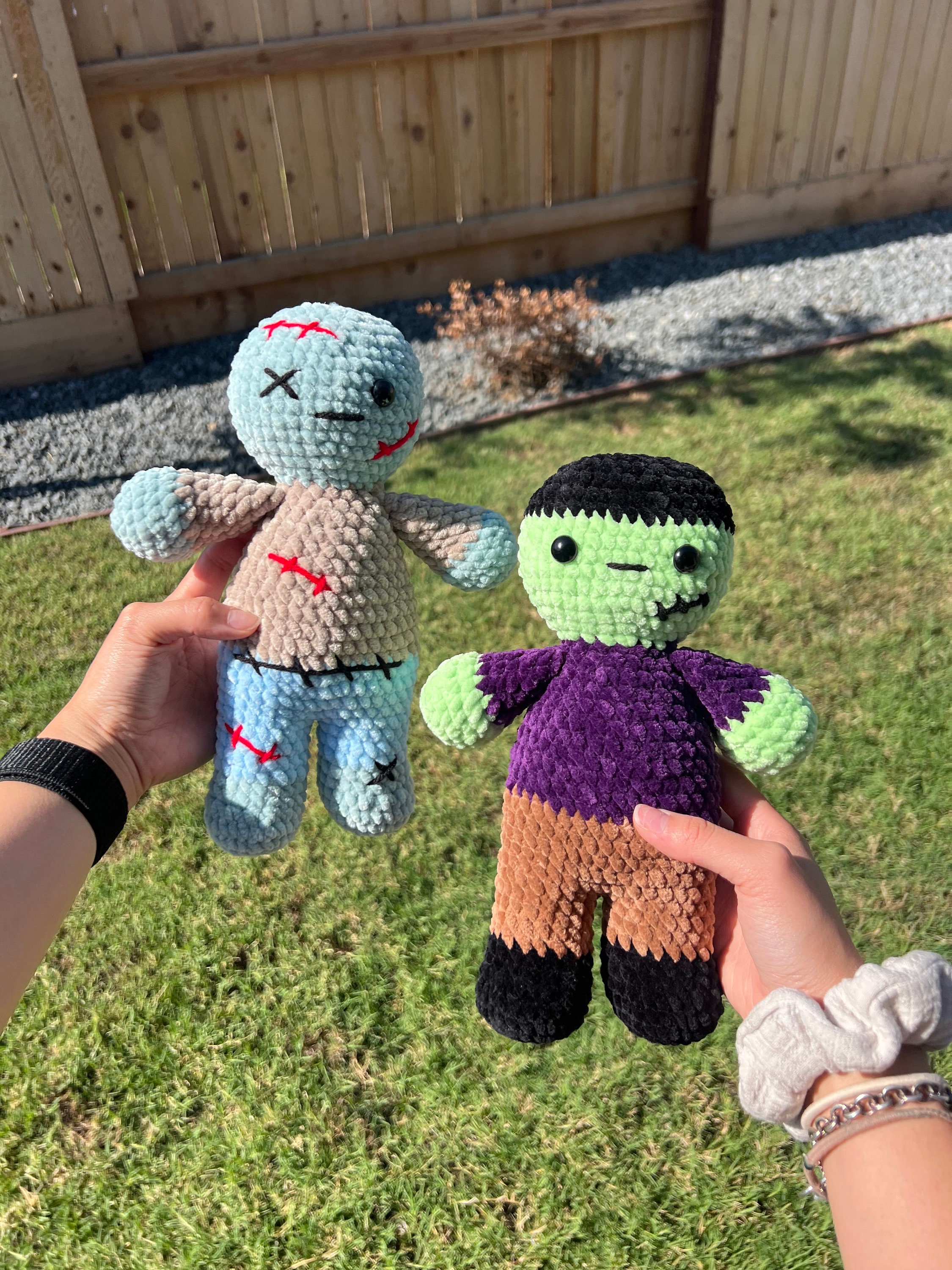 Crochet Frankenstein and Zombie NO SEW Pattern 2-IN-1 Halloween