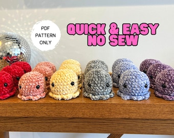 Patrón: Mini pulpo de crochet, pelota antiestrés sin costura, descarga PDF