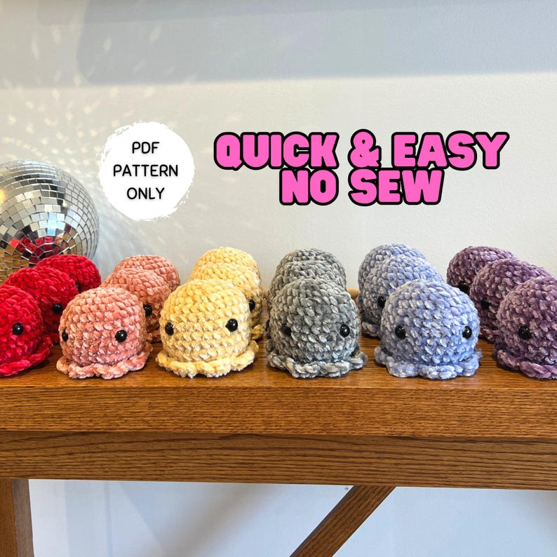 PATROON Gehaakte mini-octopus Stressbal zonder naaien pdf-download afbeelding 1