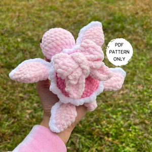 Mini Bow Turtle Crochet Pattern Valentines Day Pattern PDF Ribbon Turtle Download Beginner Friendly Amigurumi Stuffed Animal Coquette