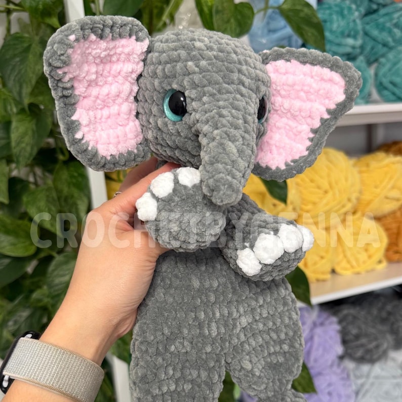 Crochet Elephant Snuggler Pattern Low Sew Lovey Elephants Baby Download ...