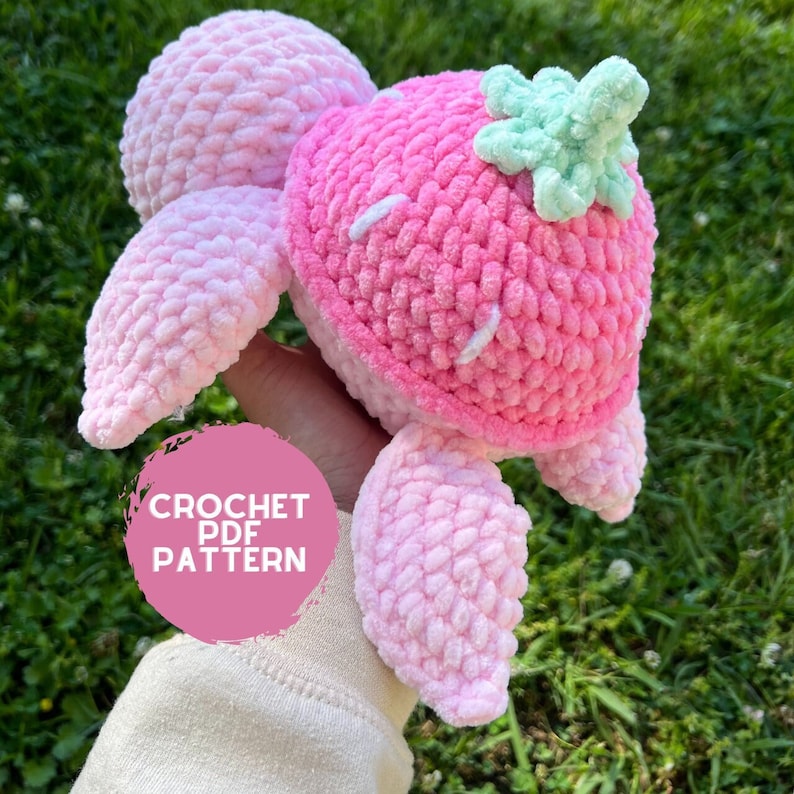 Crochet Strawberry Turtle Pattern PDF Download Beginner Friendly Amigurumi image 1