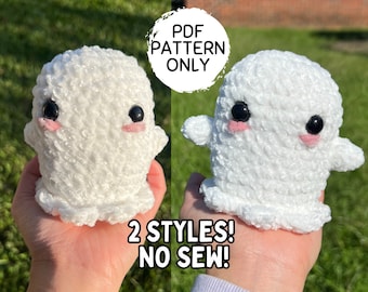 Crochet Ghost Plushie 2 in 1 Pattern No SEW PDF Download Halloween Beginner Friendly