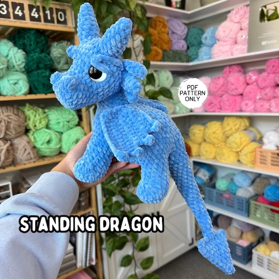 Crochet Dragon Pattern Morningstartail Feathertail Daggertail 3-in-1 Standing Dragon Download Amigurumi PDF Stuffed Animal Plushie Book