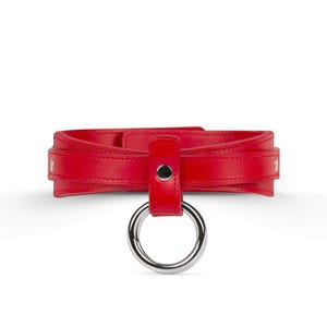 Custom Handmade Leather Choker Collar with O-Ring – 12 Leather Color Options – One Price for All Sizes – Optional Personalization