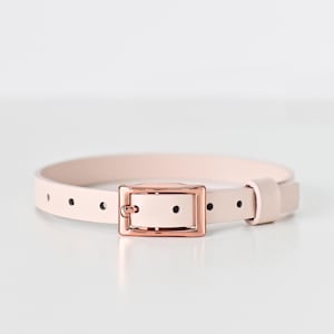 Custom Handmade Leather Day Collar for Adults – Discreet Submissive Choker – 12 Leather Colors & 4 Hardware Colors – One Price for All Sizes