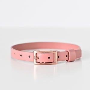 Custom Handmade Leather Day Collar for Adults – Discreet Submissive Choker – 12 Leather Colors & 4 Hardware Colors – One Price for All Sizes