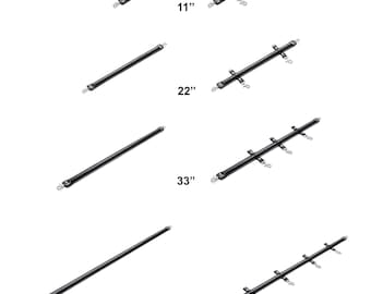 Handmade Premium Leather Spreader Bar – 11″ 22″ 33″ 44″ Aluminium Core – Optional Loops – 12 Leather & 6 Nickel-Free Plated Hardware Colors