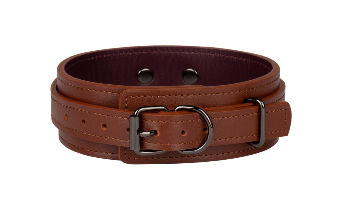 Handmade Brown Leather Custom Collar Choker 792 Color - Etsy