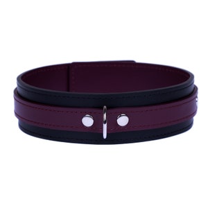 Handmade Bordo-Black-Bordo leather custom choker collar(792 color variations nickel-free plated hardware one price for all sizes)