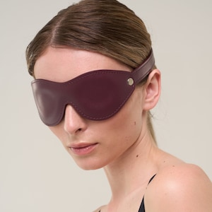 Bordo leren blinddoek voor volwassenen, oogslaapmasker (72 kleurvariaties, op maat gemaakt)