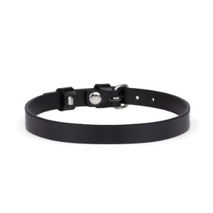 Handmade Black custom leather choker for women sub day collar (121 color variations, ONE PRICE for all SIZES)