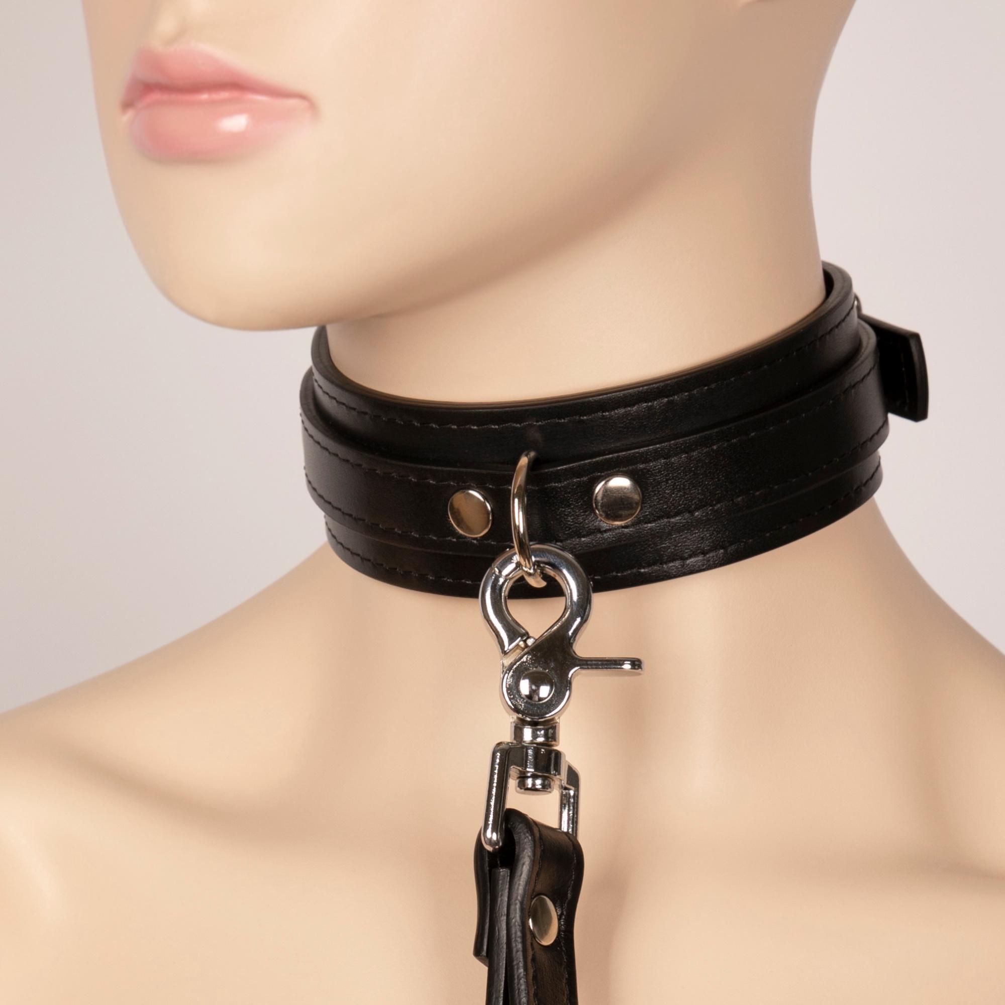 Black Leather Custom Choker Sub Collar (792 Color Variations Nickel ...
