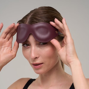 Bordo leren blinddoek voor volwassenen, oogslaapmasker (72 kleurvariaties, op maat gemaakt)