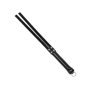 Handmade leather spanking tool with two straps flogger with firm handle - 792 color variations perfect for soft spanking (Snake)