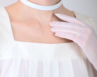 White Leather Choker -  Collar Necklace for Women - Wedding Choker - Gift for Her
