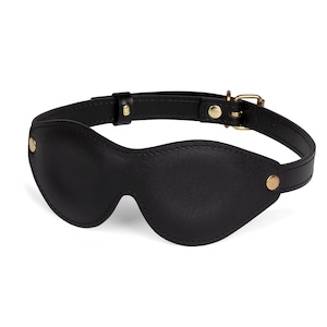 Black Leather blindfold for adult, eye sleep mask ( 72 color variations, made to your size )