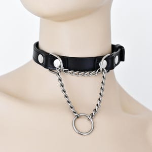 Custom Handmade Leather Martingale Choker – Unisex Collar with Stainless Steel Hardware  –Personalized Fit – Custom Colors Options
