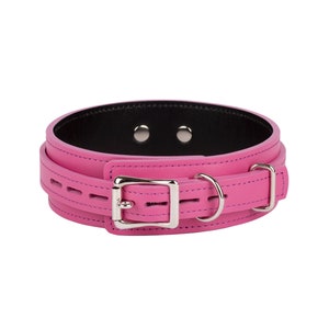 Handmade Purple-Black leather custom locking choker collar (792 color variations, lockable buckle one price for all sizes) anniversary gift.