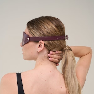 Bordo leren blinddoek voor volwassenen, oogslaapmasker (72 kleurvariaties, op maat gemaakt)