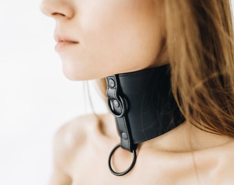 Handmade leather custom posture collar for man and woman (792 color variations, nicklel-free fitting)