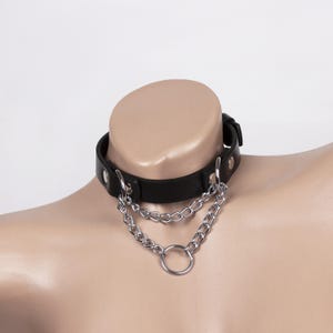 Custom made to your size Black leather martingale collar choker for men and women with adjustable fit (396 color variations)