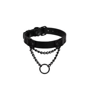 Premium Handmade Leather Martingale Collar Choker with Black Chain – Unisex Fashion Accessory for Everyday or Statement Wear
