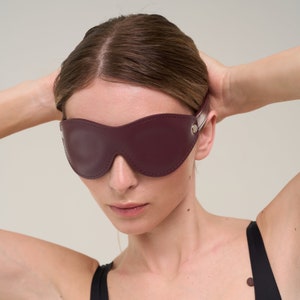 Bordo leren blinddoek voor volwassenen, oogslaapmasker (72 kleurvariaties, op maat gemaakt)